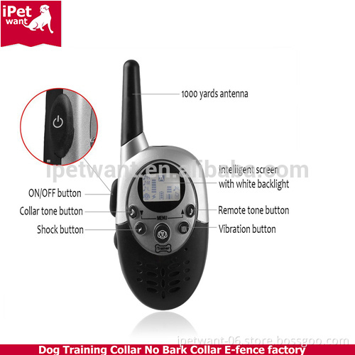 Rechargeable and Waterproof 1000m Dog Training Collar with remote for Medium or Large Dog Private Label